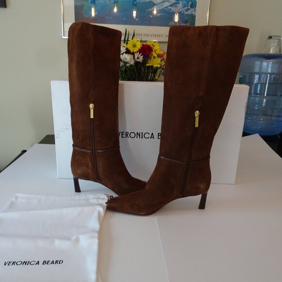 Veronica Beard Women's Kenzie Cedar Suede Mid Tall Boots Sz 8 NIB 798 - Picture 5 of 9